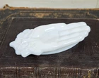 Vintage White Milk Glass Hand Shaped Soap Trinket Dish Holder Avon Cottage