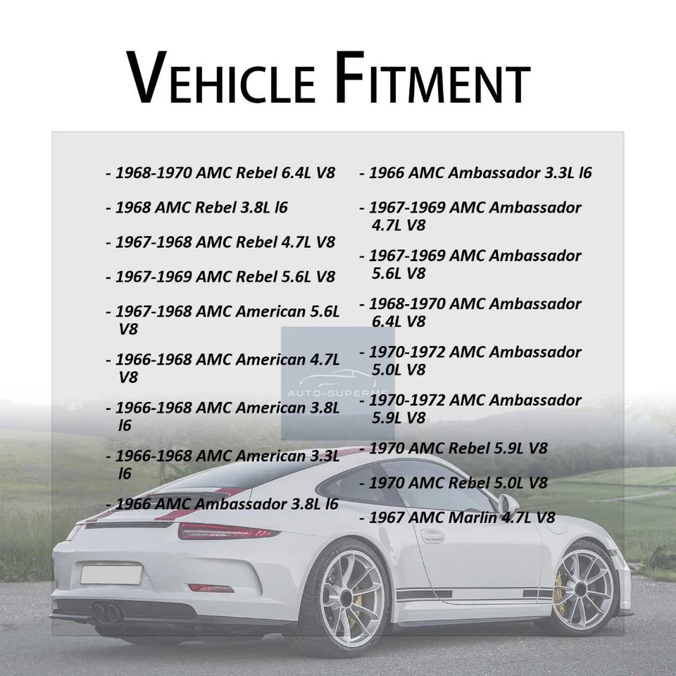Kit manguera freno delantero trasero línea 4 piezas para AMC American 1966-1968 Foto 2 de 4