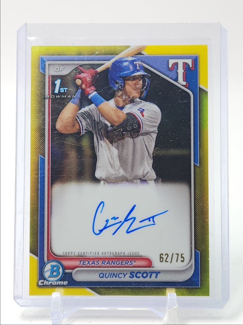 QUINCY SCOTT 2024 BOWMAN CHROME 1ST AUTOGRAPH YELLOW AUTO /75 Q1300