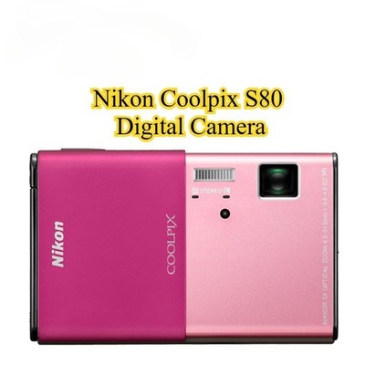 Nikon Coolpix S80 Digital Camera 16MP 5x Optical Zoom with Accessories Pink