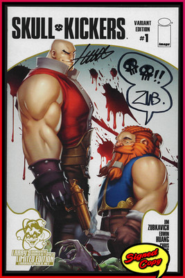 SKULLKICKERS #1-E (2010) LARRY'S COMICS VARIANT SIGNED REMARKED JIM ZUB  +1 NM