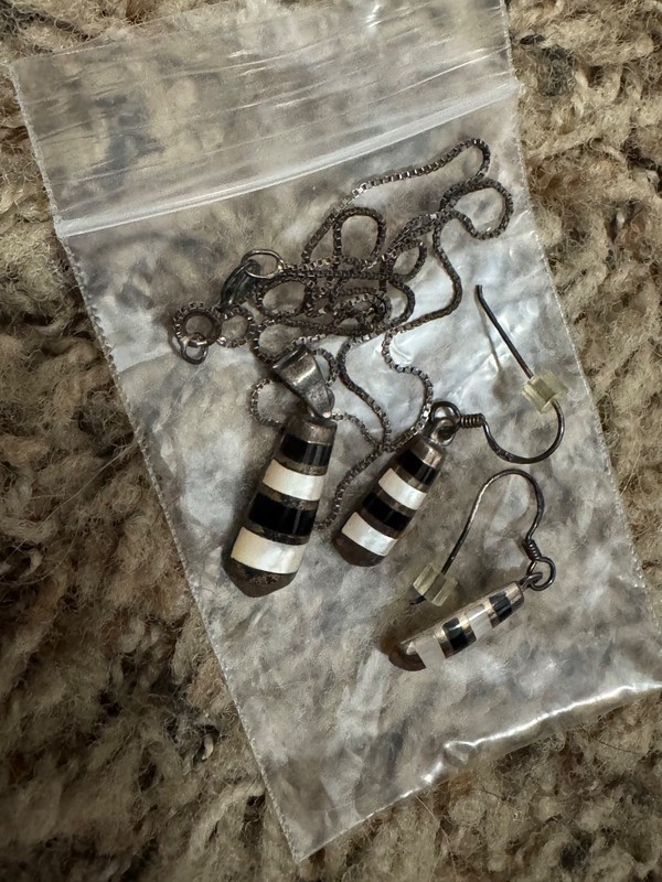 PREMIER DESIGNS Onyx Sterling Silver Pendant Earrings Set 