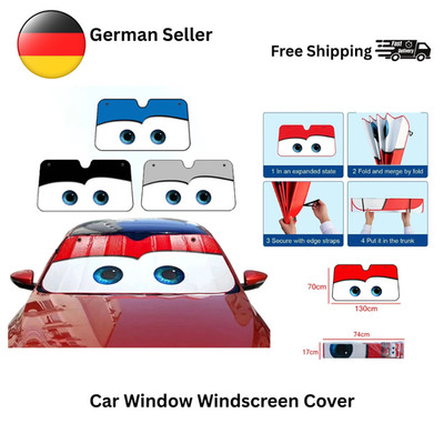 Cartoon Eye Visor Car Windshield Sun Shade SUV Auto Front Window Shield Cover DE