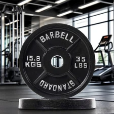 EDX Solid Cast Iron Olympic Weight Plate – 2-Inch Center Hole,35LBS, 1-Pack