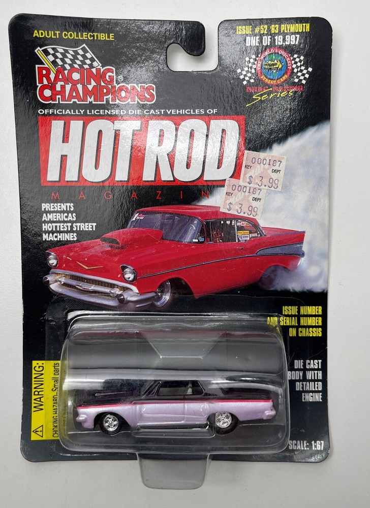 Racing Champions - Hot Rod Magazine #52 - '63 Plymouth - New on Card