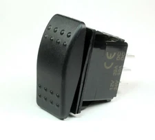 MOMENTARY Black Rocker Switch DPDT, 20A 12VDC, (ON)OFF(ON),  (YD10)