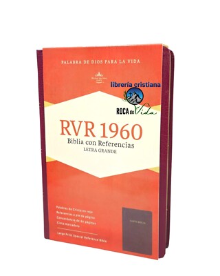 Biblia Letra Grande 11 Punto RVR.1960 Edición Especial Vino Piel Fabricada Índex