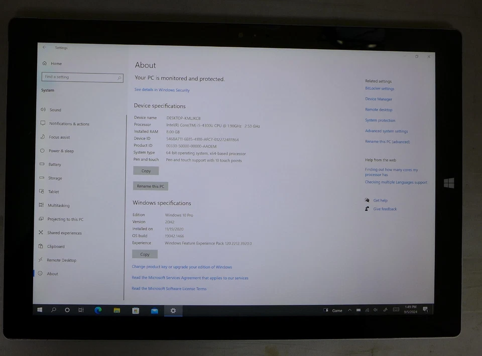 Microsoft Surface Pro 3, i5, 8GB, 256GB, Silver, 12.3"- Noisy fan, touch issue - Image 2 of 4