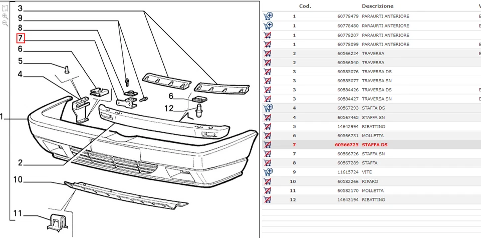 Halterung Stoßstange Vorne Rechts ALFA ROMEO 164 Super 92 -> 97 6056672 Foto 4 de 4