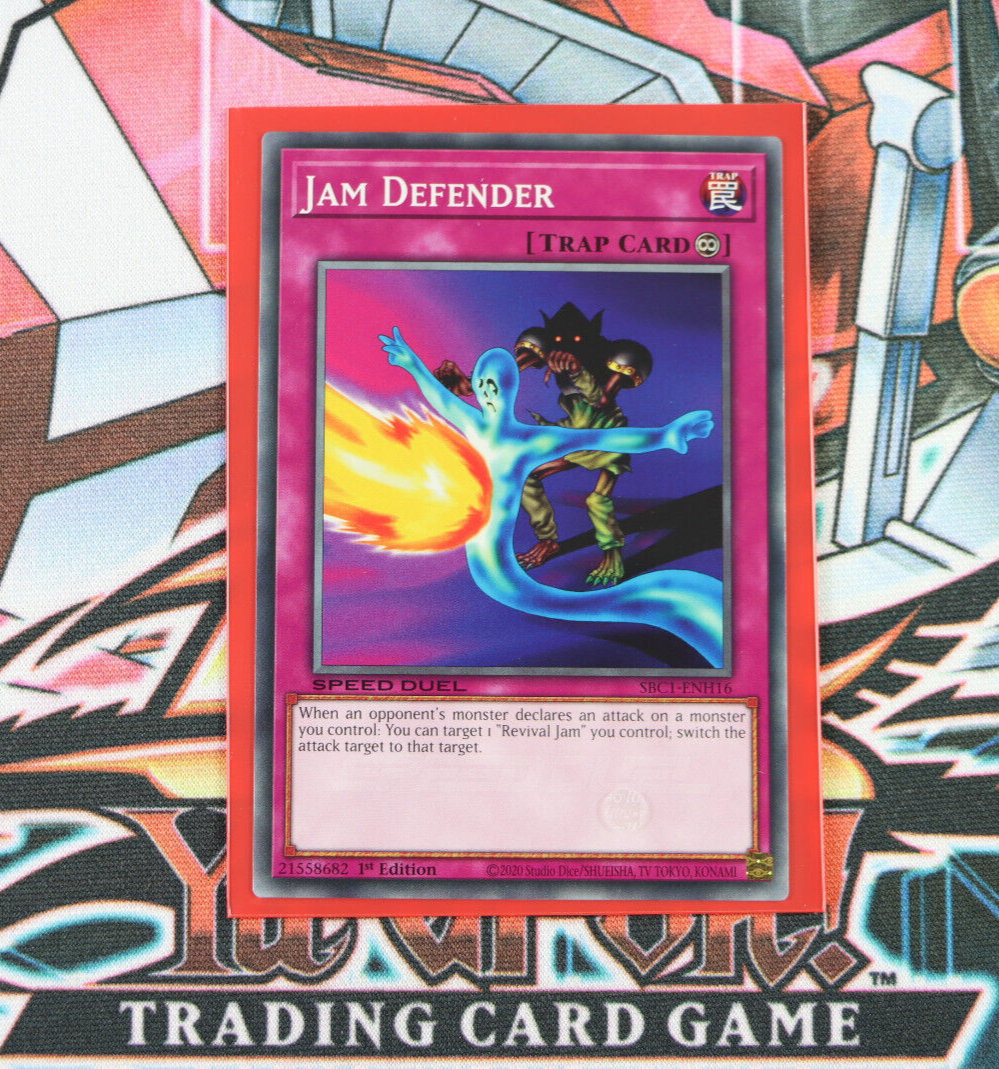 YuGiOh Trap Card Jam Defender SBC1-ENH16 1st Edition Common | eBay