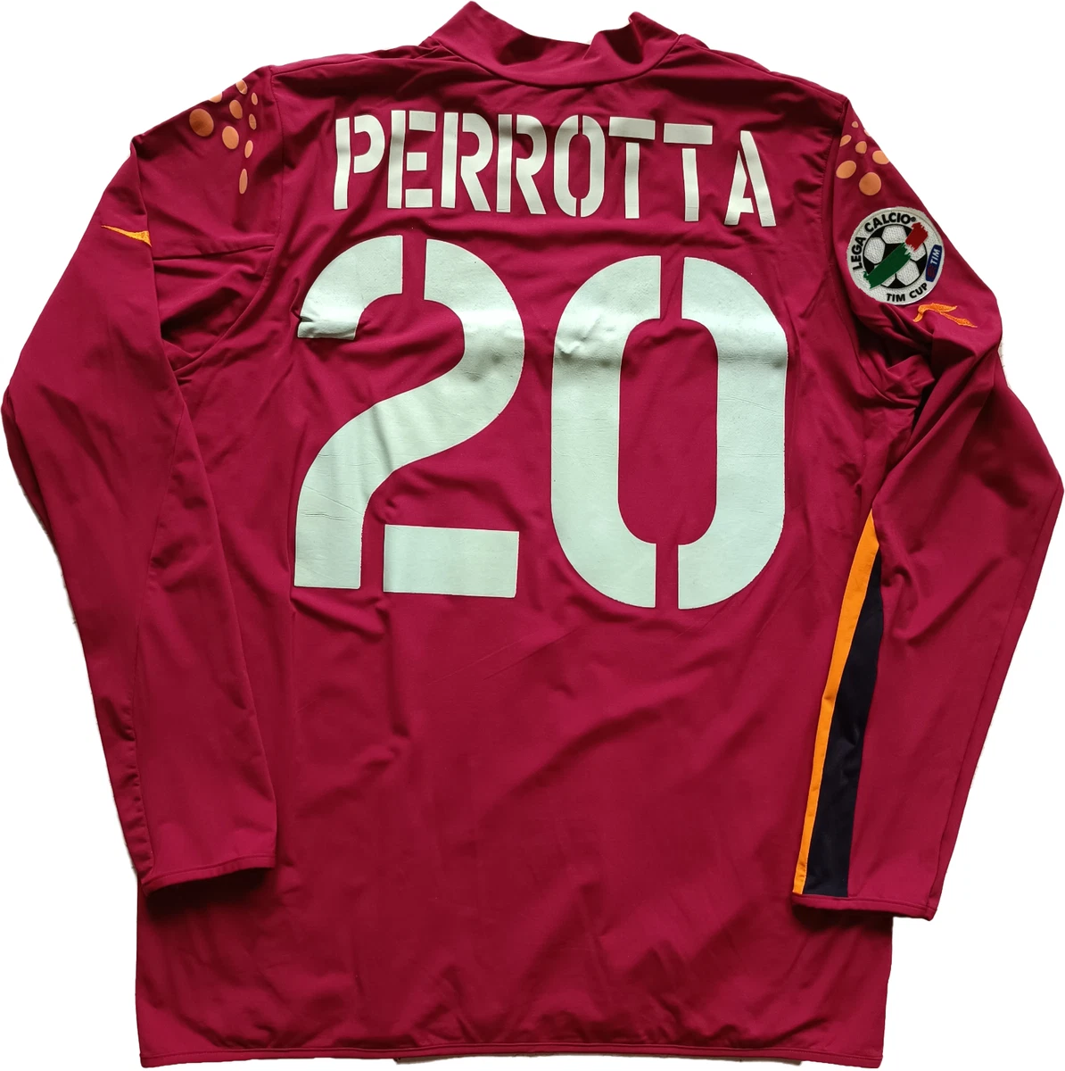 Camiseta Retro AS Roma Totti 1998-1999 Capitan Manga Larga Primera