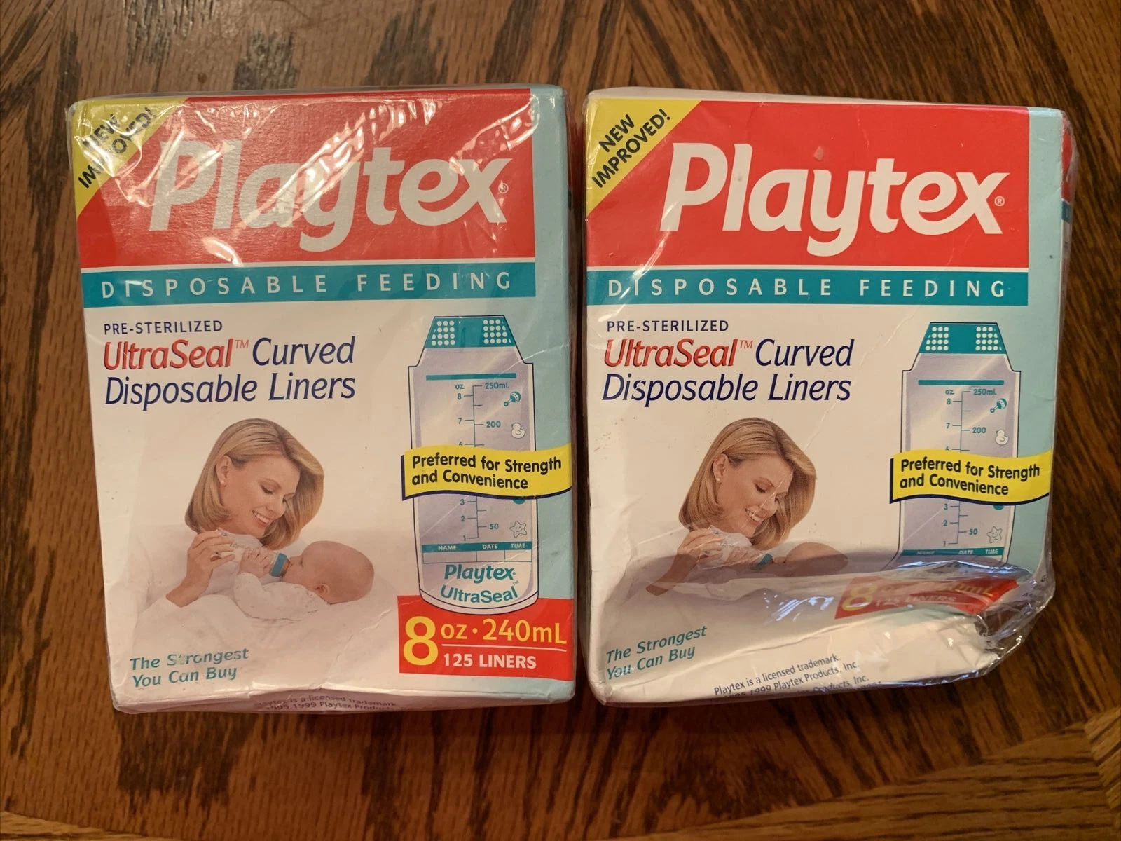 VTG 2 BOXES Playtex UltraSeal Curved Disposable 8 oz Liners 125 (250 Total)