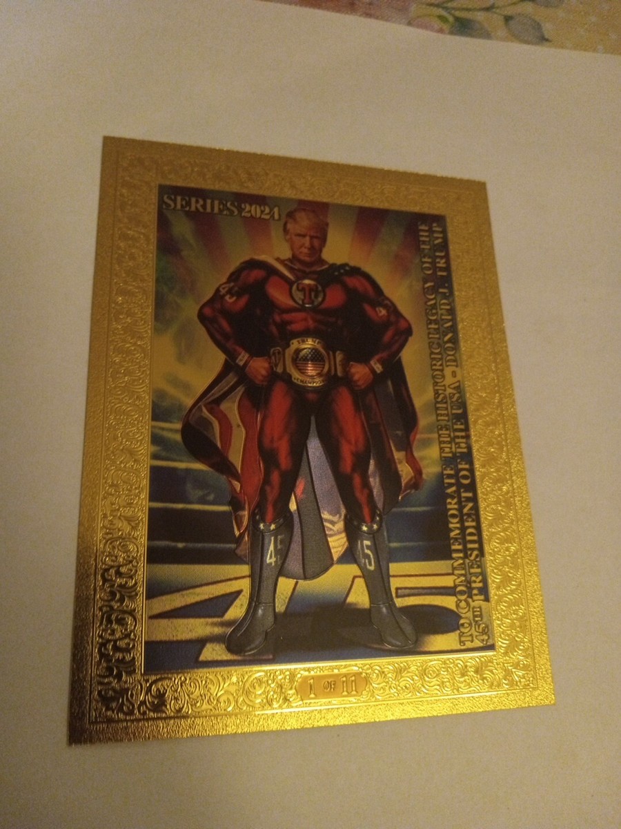 【貴重】とっても！ラッキーマン JUMBO TRUMP President Donald J Trump MAGA Series 2024 Jumbo Trading Card 24k
