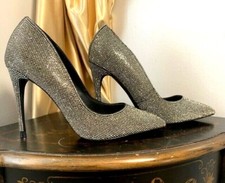 99.00 Steve Madden BLK/ Pewter Silver Daisie Shoes Size 8 NEW