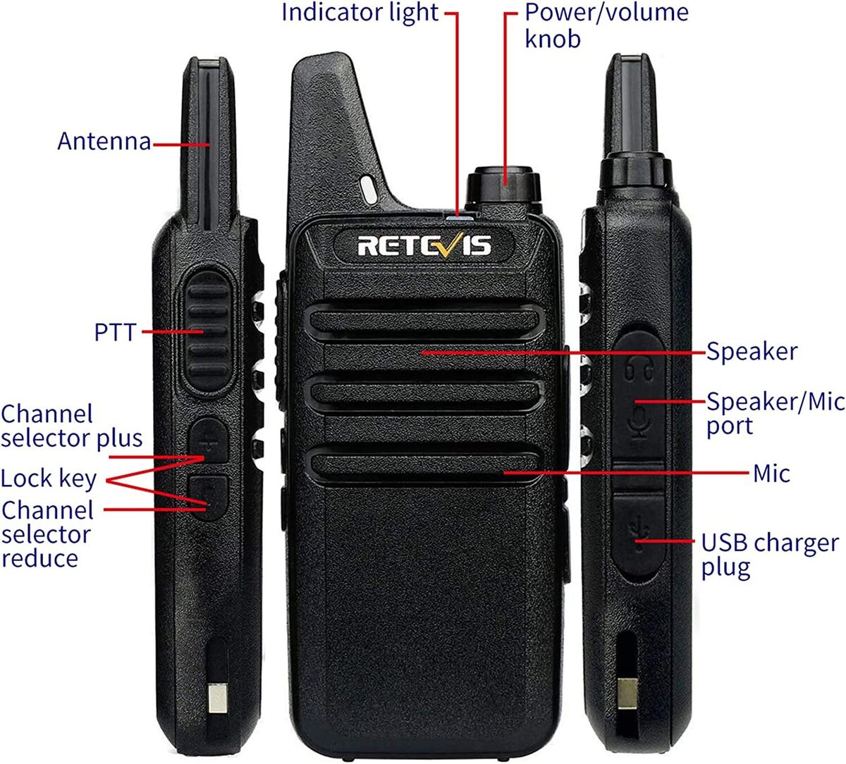 2Pack Retevis RT22 UHF Walkie Talkies Two Way Radio 2W CTCSS/DCS VOX For  Family eBay