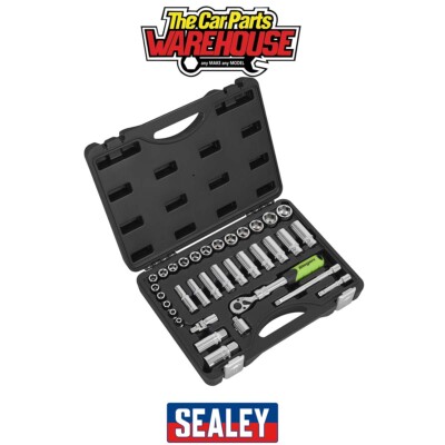 Sealey S01287 Siegen ausziehbarer Ratschen-Steckschlüsselsatz 3/8'' Vierkantantrieb 34-tlg.