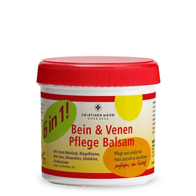 CRISTINENMOOR Bein & Venenpflege Balsam (6 in 1) (Venensalbe) - Krampfadern - schweren Beinen