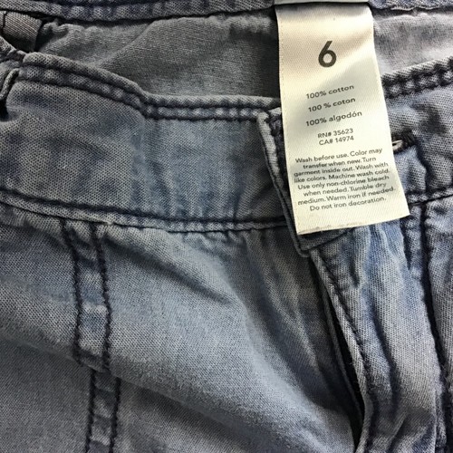 Carter’s Girls Jean Shorts Light Wash Adjustable Waist 100% Cotton Size 6 - Picture 3 of 4
