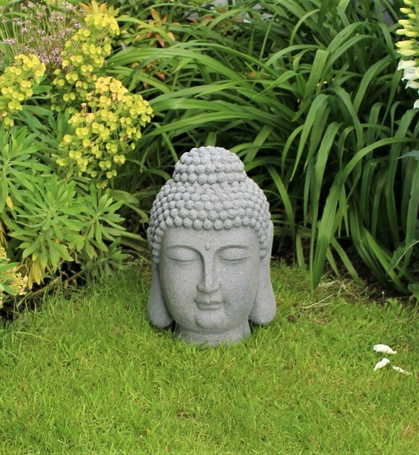 Garden Ornament Buddha Head Decorative Outside 61cm Large Patio for