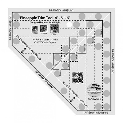 Creative Grids Pineapple Trim Tool Mini Sewing and Quilting Ruler CGRJAW3MINI