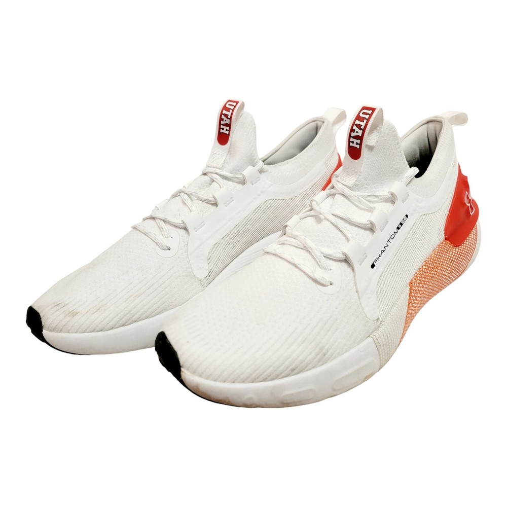 Men's Under Armour Utah Utes HOVR Phantom 3 Running Shoes in White  