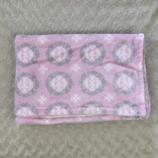 HB Hudson Baby Blanket Pink Gray White Medallion Soft Plush Security Lovey