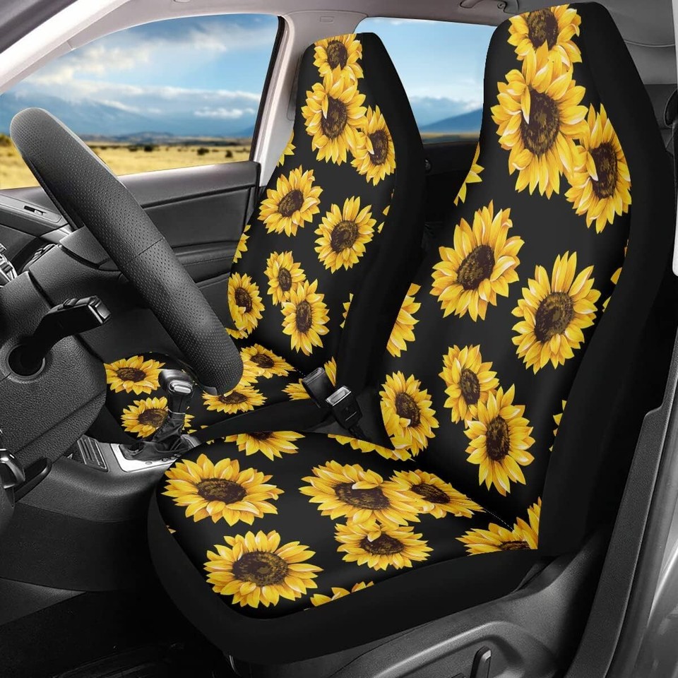 BIGCARJOB Car Seat Cover Front Saddle Blanket Comfort Covers Sunflower