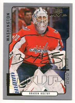 Braden Holtby 20-21 Upper Deck MVP 20th Anniversary Third Star Gold Script