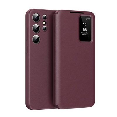 Leather Flip Case w/ Smart View Window For Samsung Galaxy S26 S25 S24 S23 Ultra