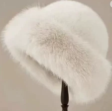 Women Solid Plush Faux Fur Beanie Hat Skull Cap Brimless Fluffy Winter Thermal