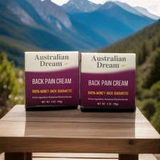 Australian Dream Back Pain Relief Cream 4oz (Lot Of 2) EXP.2027 /2028 Sealed 