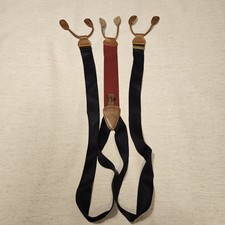 Trafalgar Suspenders Mens Navy Blue Maroon Burgundy Brown Y Back Leather Braces