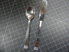 Butter Spreader & Jelly Spoon Set – Stainless Japan | Fan Leaf MCM Flatware