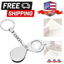 20X Mini Pocket Magnifying Glass, Small Jewelers Magnifier Silver Foldable Ro...