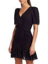 PARKER Krislyn Ruffled Silk Mini A-Line Dress Women's Size 8