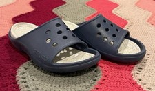 Crocs Navy Blue Unisex Slip-On Sandals Slides, Size Men s 5 Women s 7