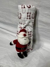 Mud Pie Ho Ho Cotton Muslin Swaddle Blanket 47x47 NWT