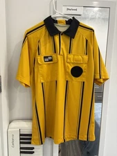 United States Soccer Federation Referee Jersey Yellow Black Stripes Design