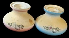 2-Vintage 1920 & 30's Tiny Pottery Vases/Salt Pots/Salt Pigs