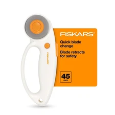 Fiskars 45mm Rotary Cutter for Fabric with Ergonomic Loop Grip, Premium Steel