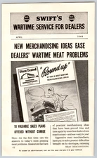 1944 PRINT AD Swift's Wartime Service for Dealers April  Merchnadising Ideas