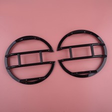 Pair Carbon Fiber Style Headlight Guard Cover Trim Fit For Ford Bronco 21-24