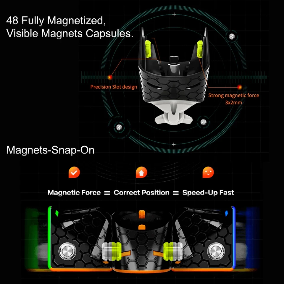 Cubo de velocidad magnético GAN 356 M 3x3 Cubos GAN 3x3x3 Cubo mágico rompecabezas sin pegatinas... Foto 3 de 4