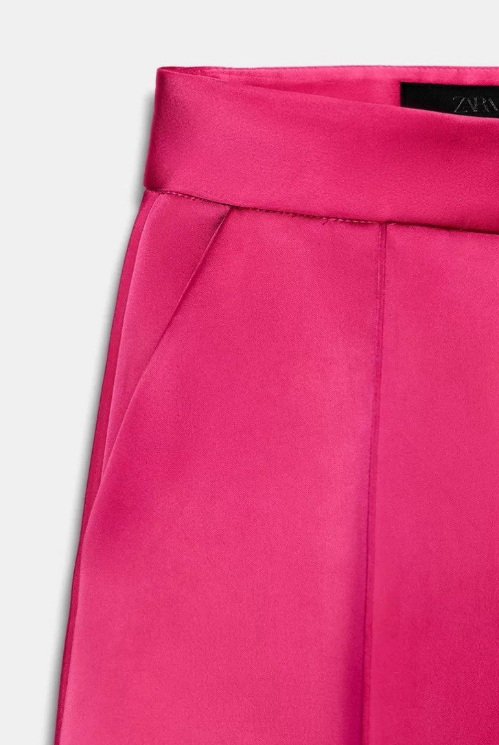 ZARA HIGH WAISTED SATIN EFFECT BALLOON PANTS FUCHSIA  1255/552/630 thumbnail 3