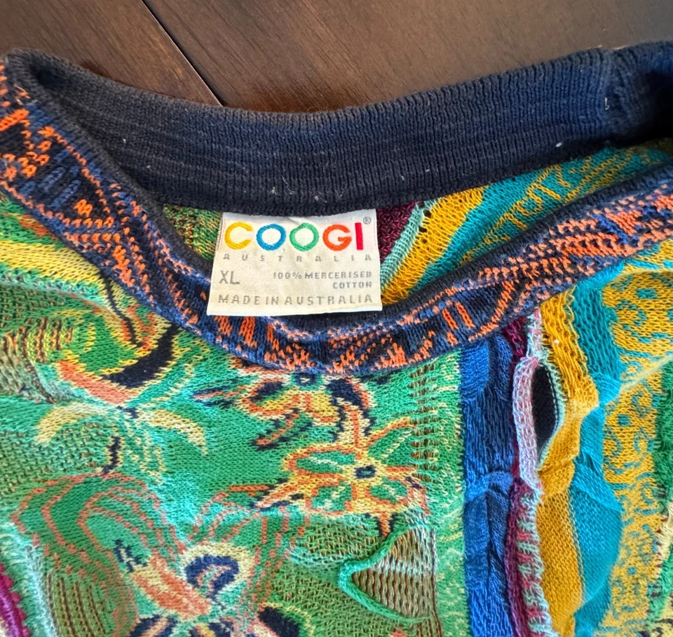 VINTAGE AMAZING COLORFUL COOGI NOTORIOUS BIG STYLE SWEATER made in Australia XL - Image 2 of 4
