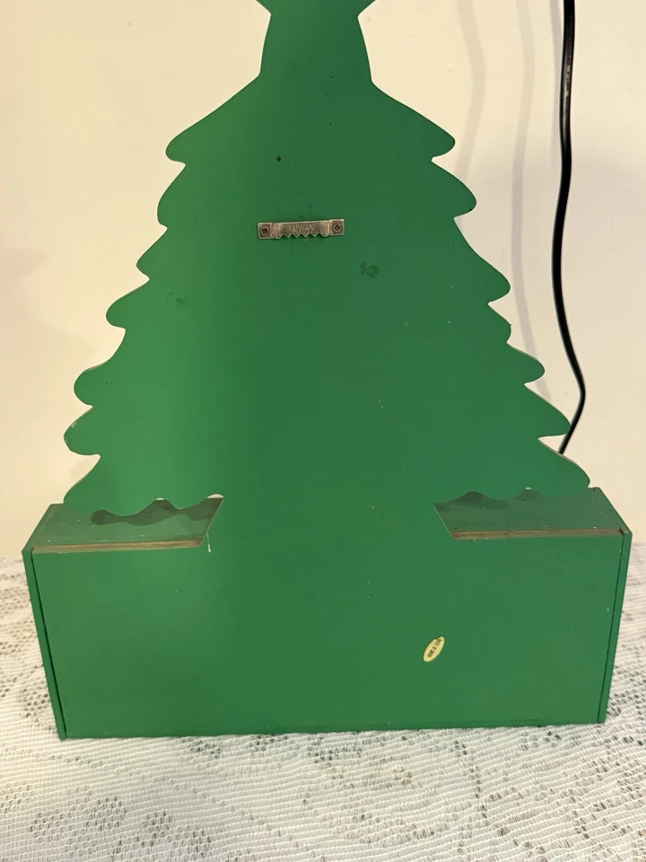 Wood Christmas Advent Calendar 16" H Holly Gold Toned Gift Pegs 21 Ornaments - Image 3 of 3