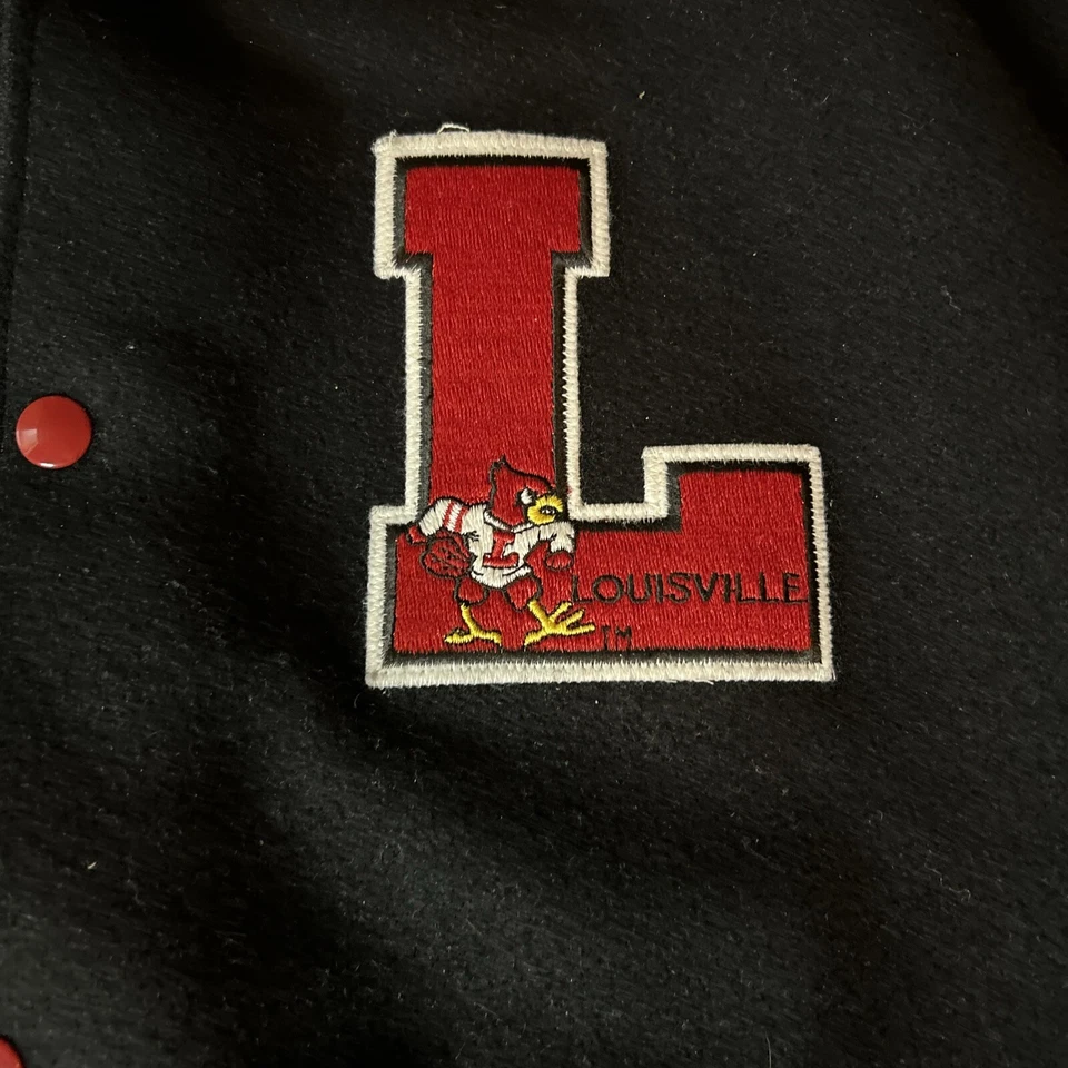 Vintage Louisville Cardinals Jacket Letterman Wool And Leather Sz Lg NCAA - Image 4 of 4