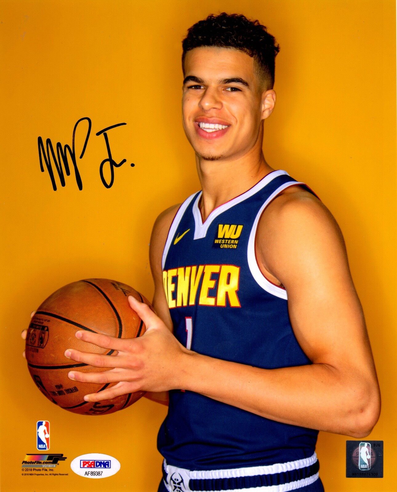 Pnd Autograph Michael Porter Jr. autographed signed 8x10 photo NBA Denver Nuggets PSA ...