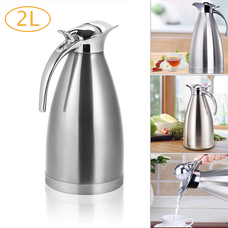 2L Stainless Steel Thermos Carafe Insulated Coffee Pot Thermal