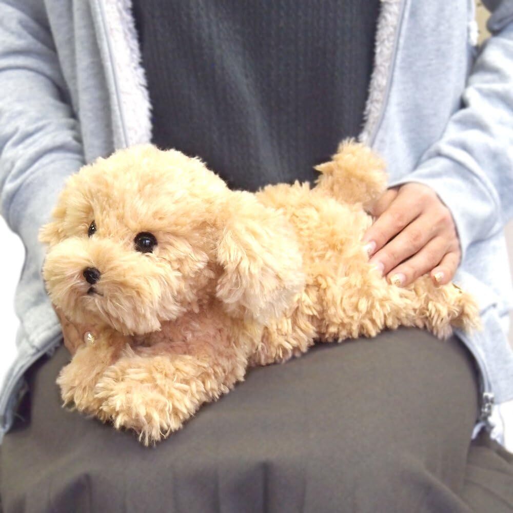 Sun Lemon Plush Doll Lap Dog Hiza Wanko Toy Poodle Beige S P-3042